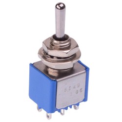 On-Off-On 6.35mm Miniature Toggle Switch DPDT 4A 30VDC 5549A 5549A  On-Off-On 6.35mm Miniature Toggle Switch DPDT 4A 30VDC 5549A 5549A