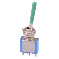 Green Long Lever On-(On) Momentary Miniature Toggle Switch SPDT 5632AB-21+U643  Green Long Lever On-(On) Momentary Miniature Toggle Switch SPDT 5632AB-21+U643