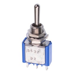 (On)-Off-(On) Momentary 6.35mm Miniature Toggle Switch SPDT 4A 30VDC 5637A 