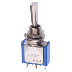 (On)-Off-(On) Momentary 6.35mm Miniature Toggle Switch SPDT 4A 30VDC 5637A9 