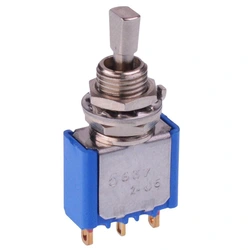 (On)-Off-(On) Momentary 6.35mm Miniature Toggle Switch SPDT 5637CDB-12  (On)-Off-(On) Momentary 6.35mm Miniature Toggle Switch SPDT 5637CDB-12