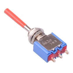 Red Long Lever On-Off-On Miniature Toggle Switch SPDT 5639AB-21+U646