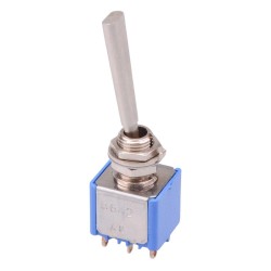On-(On) Momentary Miniature Toggle Switch Flat Lever DPDT 5642AB-8 