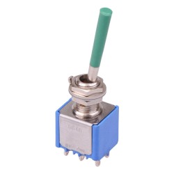 Green Long Lever On-On Miniature Toggle Switch DPDT 5646AB-21+U643 
