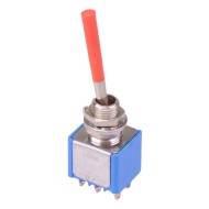 Red Long Lever On-On Miniature Toggle Switch DPDT 5646AB-21+U646  Red Long Lever On-On Miniature Toggle Switch DPDT 5646AB-21+U646