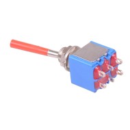 Red Long Lever On-On Miniature Toggle Switch DPDT 5646AB-21+U646  Red Long Lever On-On Miniature Toggle Switch DPDT 5646AB-21+U646
