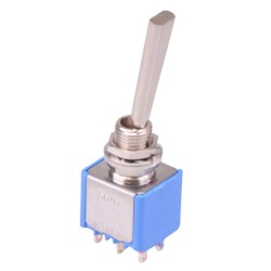 On-On Miniature Toggle Switch Flat Lever DPDT 5646AB-8  On-On Miniature Toggle Switch Flat Lever DPDT 5646AB-8