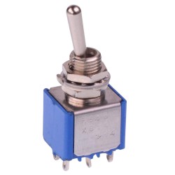 On-On 6.35mm Miniature Toggle Switch DPDT 4A 30VDC 5646AX814 