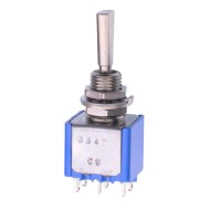 (On)-Off-(On) Momentary 6.35mm Miniature Toggle Switch DPDT 4A 30VDC 5647A9  (On)-Off-(On) Momentary 6.35mm Miniature Toggle Switch DPDT 4A 30VDC 5647A9