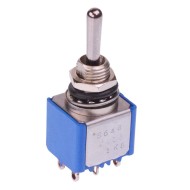 On-Off-(On) Momentary 6.35mm Miniature Toggle Switch DPDT 4A 30VDC 5648AB13X408  On-Off-(On) Momentary 6.35mm Miniature Toggle Switch DPDT 4A 30VDC 5648AB13X408