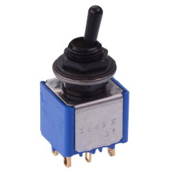 Black On-Off-On 6.35mm Miniature Toggle Switch DPDT 5649CDGK17  Black On-Off-On 6.35mm Miniature Toggle Switch DPDT 5649CDGK17
