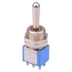 On-Off-On Miniature Toggle Switch 11.9mm Bushing DPDT 5649MA  On-Off-On Miniature Toggle Switch 11.9mm Bushing DPDT 5649MA