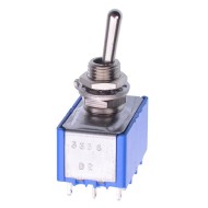 On-On 6.35mm Miniature Toggle Switch 4PDT 4A 30VDC 5666A  On-On 6.35mm Miniature Toggle Switch 4PDT 4A 30VDC 5666A