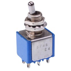 On-On 6.35mm Miniature Toggle Switch DPDT 4A 30VDC 5746A16 
