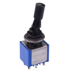 Black On-On Locking 6.35mm Miniature Toggle Switch DPDT 4A 30VDC 5746AGK2V  Black On-On Locking 6.35mm Miniature Toggle Switch DPDT 4A 30VDC 5746AGK2V