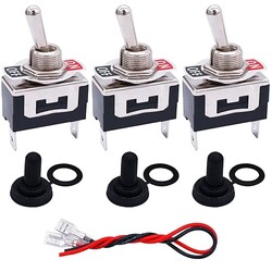 Miniature Toggle Switches 2 Pin ON(Off) With 5''Leads 3Pcs Toggle Rocker Switch ON(Off) 2 Pin 2 Position With Waterproof Boot Ca Miniature Toggle Switches 2 Pin ON(Off) With 5''Leads 3Pcs Toggle Rocker Switch ON(Off) 2 Pin 2 Position With Waterproof Boot Ca