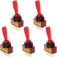 Car Auto 12V 20A Red LED Light SPST Miniature Toggle Switches Pack of 5 Car Auto 12V 20A Red LED Light SPST Miniature Toggle Switches Pack of 5