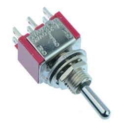 On-Off-On Miniature Toggle Switch 5A DPDT On-Off-On Miniature Toggle Switch 5A DPDT