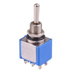 5647ABX408 Miniature Momentary Toggle Switch (On)-Off-(On) DPDT for PCB Mounting