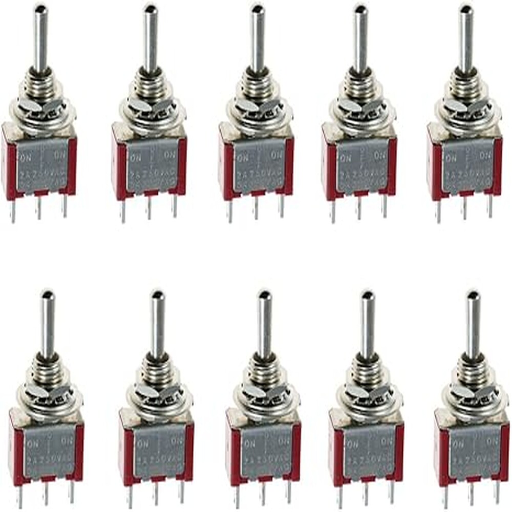 On/Off/On Miniature Toggle Switches Car Dash Dashboard SPDT 3Pin Pack of 10