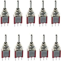 On/Off/On Miniature Toggle Switches Car Dash Dashboard SPDT 3Pin Pack of 10 On/Off/On Miniature Toggle Switches Car Dash Dashboard SPDT 3Pin Pack of 10