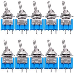 SPST Miniature Toggle Switches 2 Pin 2 Position ON/Off 6A 125V MTS-101 SPST Miniature Toggle Switches 2 Pin 2 Position ON/Off 6A 125V MTS-101