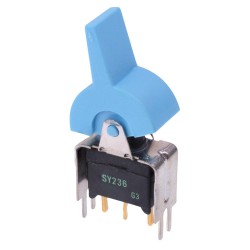 Blue Paddle On-On Washable PCB Miniature Toggle Switch SPDT 0.4A 20V SY236CD-6  Blue Paddle On-On Washable PCB Miniature Toggle Switch SPDT 0.4A 20V SY236CD-6