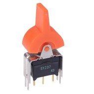 Orange Paddle (On)-Off-(On) Momentary Washable PCB Miniature Toggle Switch SPDT 0.4A 20V SY237CD-6  Orange Paddle (On)-Off-(On) Momentary Washable PCB Miniature Toggle Switch SPDT 0.4A 20V SY237CD-6