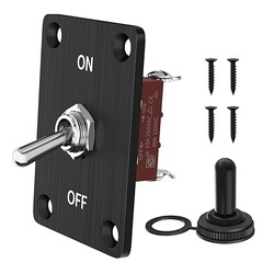12V DC 30A Waterproof Standard Toggle Switches 2 Pin ON/Off SPST with Mounting Panel