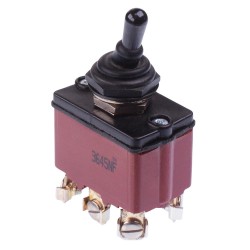 On-(On) Momentary Sealed 12mm Toggle Switch DPDT IP67 12A 28VDC - 3645NF/G 