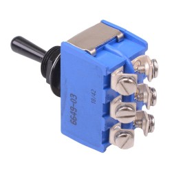 6649-03 Black On-Off-On 12mm Toggle Switch DPDT 6.5A