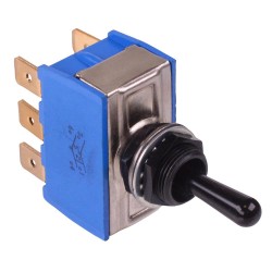 Black On-Off-On 12mm Toggle Switch DPDT 6.5A 6649-03DK/3  Black On-Off-On 12mm Toggle Switch DPDT 6.5A 6649-03DK/3