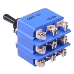 6659-03 Black On-Off-On 12mm Toggle Switch 3PDT 6.5A 6659-03 Black On-Off-On 12mm Toggle Switch 3PDT 6.5A