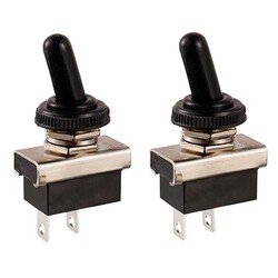 Standard Toggle Switches 2Pcs SPST ON-Off 2 Terminal Pin 12 VDC 10A With Waterproof Cap Standard Toggle Switches 2Pcs SPST ON-Off 2 Terminal Pin 12 VDC 10A With Waterproof Cap