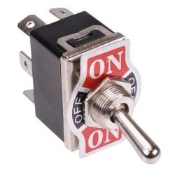 On-Off-On Toggle Switch DPDT 15A 250VAC 12mm On-Off-On Toggle Switch DPDT 15A 250VAC 12mm