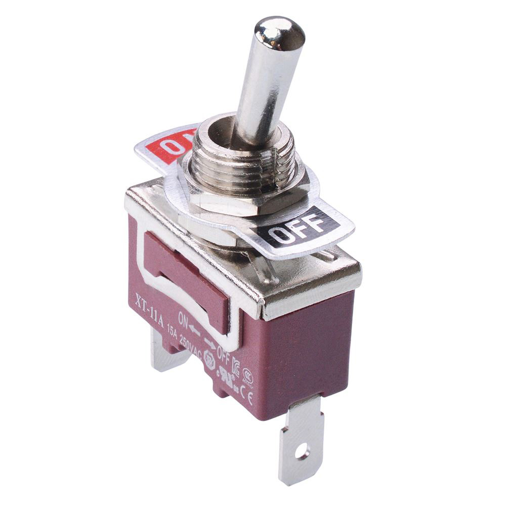 On-Off SPST Toggle Switch 250V AC 15A 12mm