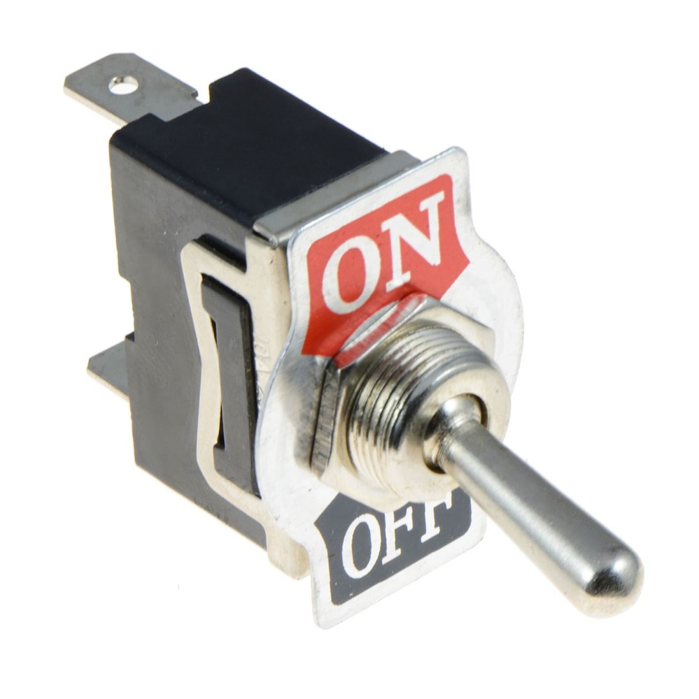 On-Off Toggle Switch SPST 15A 250VAC - Quick connect