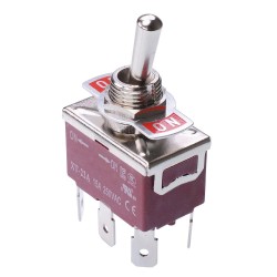 On-On DPDT Toggle Switch 250V AC 15A 12mm