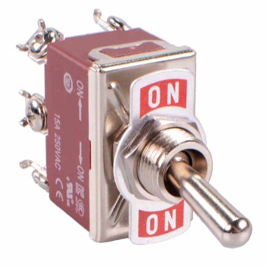 On-Off Toggle Switch Screw Terminals 250V 15A DPST