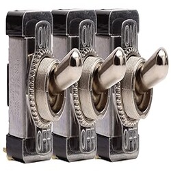SPST 20 Amp AC/DC Heavy Duty Standard Toggle Switches 3 Pack SPST 20 Amp AC/DC Heavy Duty Standard Toggle Switches 3 Pack
