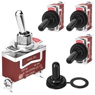 Standard Toggle Switches 12V DC 125V SPST 2 Pin Waterproof Marine 12 Volt On Off 30A with Boot Cover 4Pack Standard Toggle Switches 12V DC 125V SPST 2 Pin Waterproof Marine 12 Volt On Off 30A with Boot Cover 4Pack
