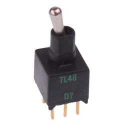 On-Off-(On) Momentary Subminiature Washable PCB Toggle Switch DPDT TL48P005000  On-Off-(On) Momentary Subminiature Washable PCB Toggle Switch DPDT TL48P005000