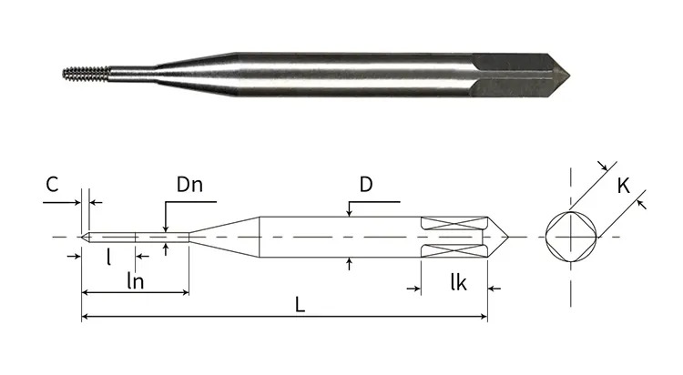 Tungsten Carbide Hand Tap Thread Taps for Hole Cutting Tool