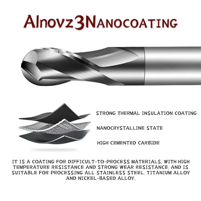 Wide Range of Applications 4-100 End Mill 70°Dynamic Milling of U-slots Ball Milling Cutter