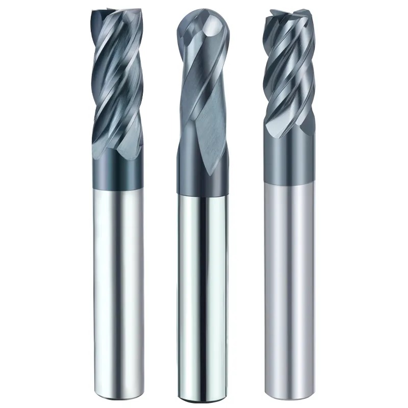 High Quality Hrc 58 Degree Carbide End Mills Steel With Ball Nose End Mill Extended Flat Milling Cutter Cnc Cutting Tools