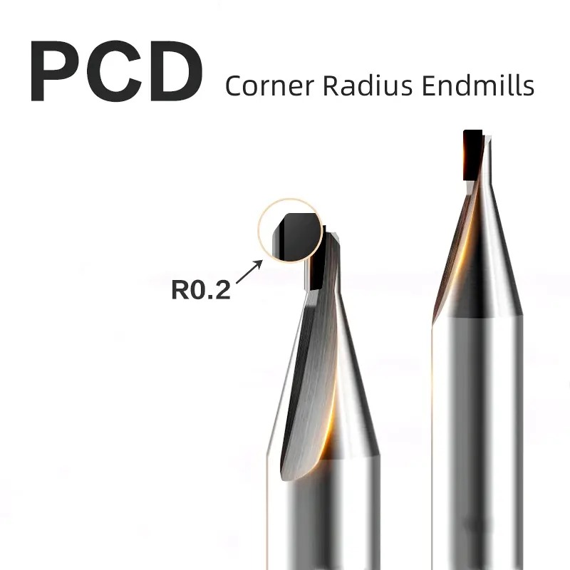 High Quality Diamond PCD Endmills Carbide MCD Milling Cutter Tools Corner Radius Endmill