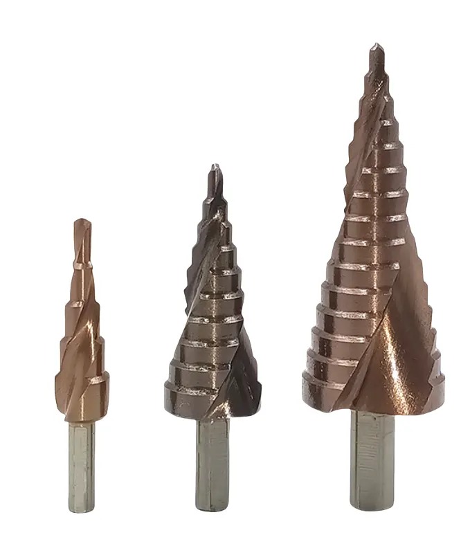 M35 Cobalt Titanium Aluminium Nitride HSS High Speed Steel 4-32MM Straight Flute Triangular Shank Pagoda Step Drill Bits
