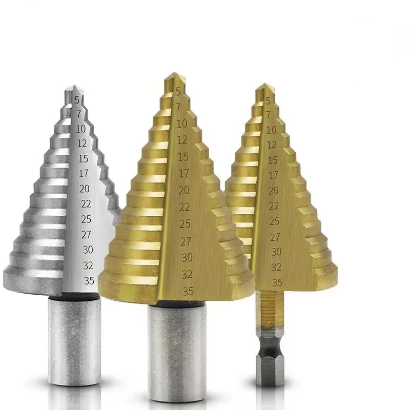 High Hardness Metal Super Hard Expansion Cone Metal Multi-function Drill Bit Industrial Grade Hexagonal Shank Pagoda Drill Bit