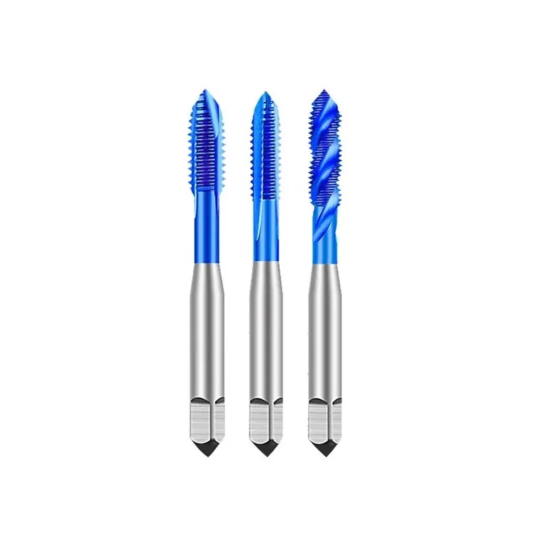 Straight Spiral Flute Taps HSS M35 Cobalt Containing Tip Taps M2-M20 Blue Nano Machine Taps for Stainless Steel
