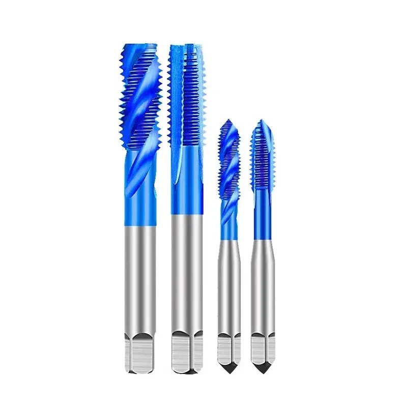 Straight Spiral Flute Taps HSS M35 Cobalt Containing Tip Taps M2-M20 Blue Nano Machine Taps for Stainless Steel